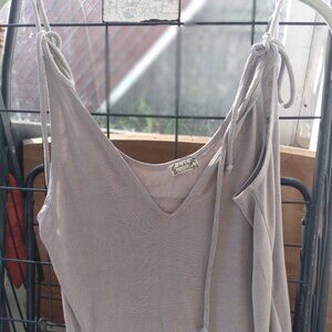 Gray Sleeveless Tie-strap top Intimately Free People Size Small Imported fabric